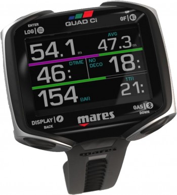 Mares Quad Ci Wrist Dive Computer - Black/Silver