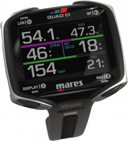 Mares Quad Ci Wrist Dive Computer - Black/Silver